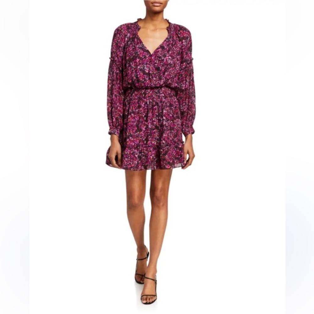 Parker Parma Mosaic Print Silk Jersey Dress in Pink/Purple Size XL NWT